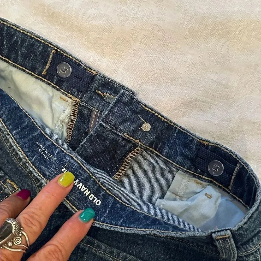 Old Navy Kids Blue Denim Jeans Shorts High Rise Size 12